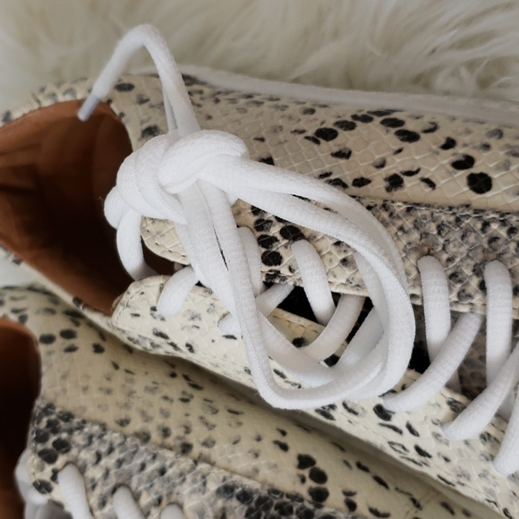 Steve Madden Oleta PU Leather Snakeskin Sneakers Coated Leather Womens Summer - Picture 10 of 12